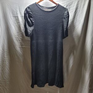 Lane Bryant Black Rouched Sleeve Sweater Dress Womens Size 14/16